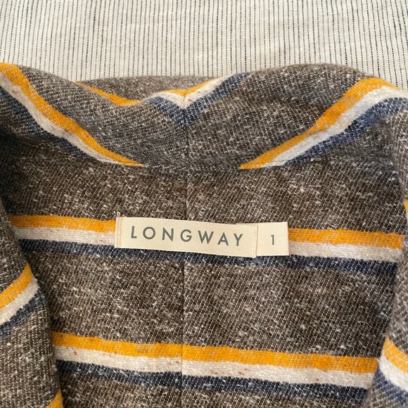 Longway Striped Flannel Overcoat - Picture 3 of 4